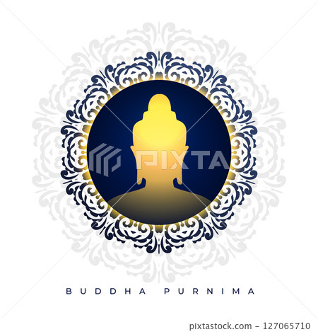 beautiful buddha purnima festive background for worship and devotion 127065710