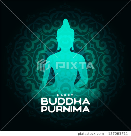 happy buddha purnima religious background for meditation 127065711
