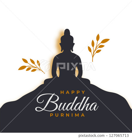 buddha purnima devotional background with golden leaves design buddha purnima devotional background with golden leaves design 127065713