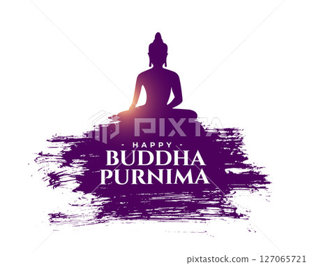 brush stroke style buddha purnima devotional background for faith and peace 127065721
