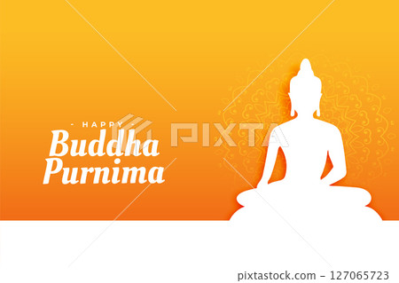 lord gautama buddha jayanti background in paper cut style 127065723
