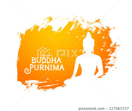 brush stroke style buddha purnima background for buddhism dharma 127065727