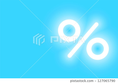 glowing neon percentage icon background for your financial reports 127065790