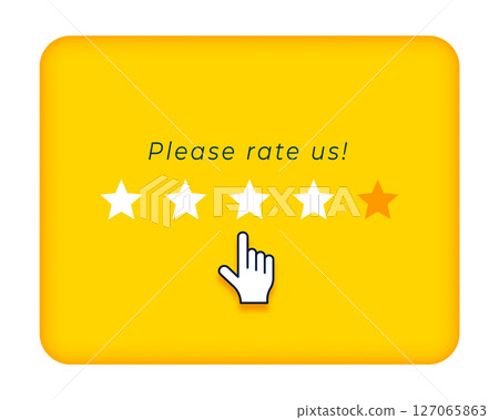 please rate us communication background for retail store promo 127065863