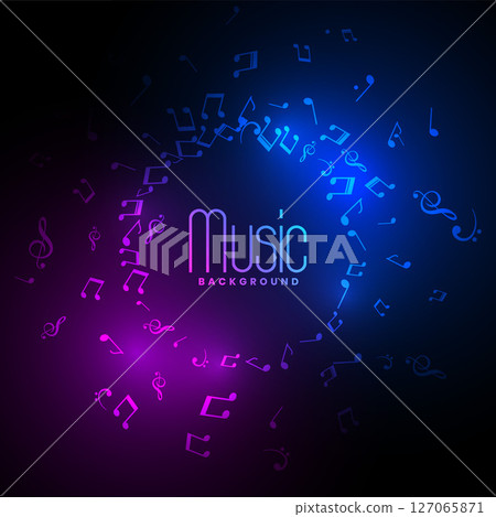musical tones and notes background for quaver and orchestra 127065871