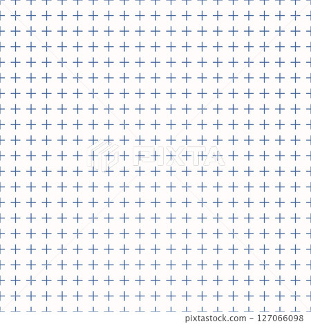Graph check paper. Cross sign pattern. Printable grid paper with with plus. Geometric background for school, wrapping, invitations, card, scrapbooking, notebook, diary. Lined paper blank 127066098