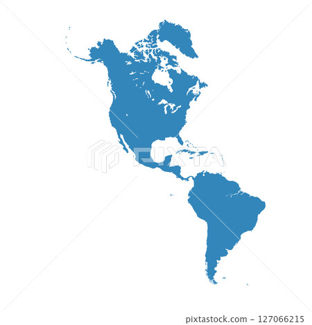 Map of North and South America, sign silhouette. World Map Globe. Vector Illustration isolated on transparent background. American continent 127066215