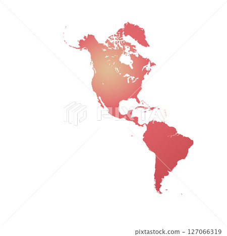 Map of North and South America, sign silhouette. World Map Globe. Vector Illustration isolated on transparent background. American continent 127066319