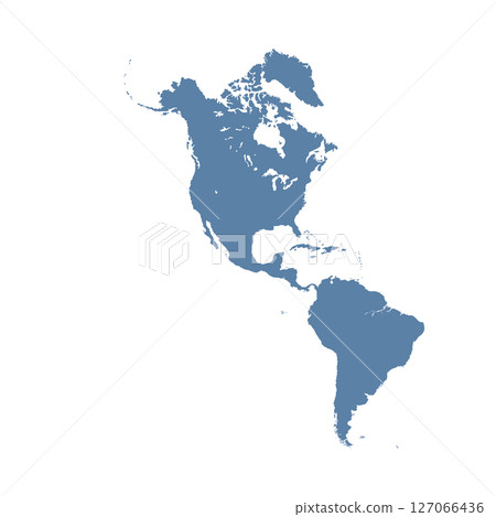 Map of North and South America, sign silhouette. World Map Globe. Vector Illustration isolated on transparent background. American continent 127066436