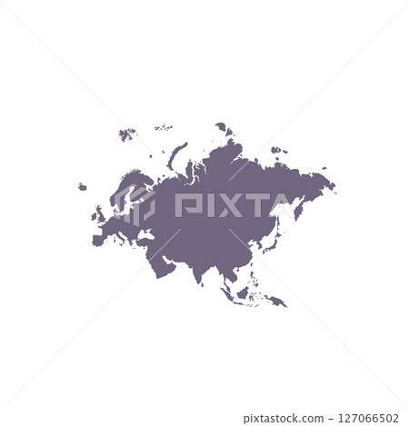 Map of Eurasia, sign silhouette. World Map Globe. Vector Illustration isolated on white background. Europe and Asia continent 127066502