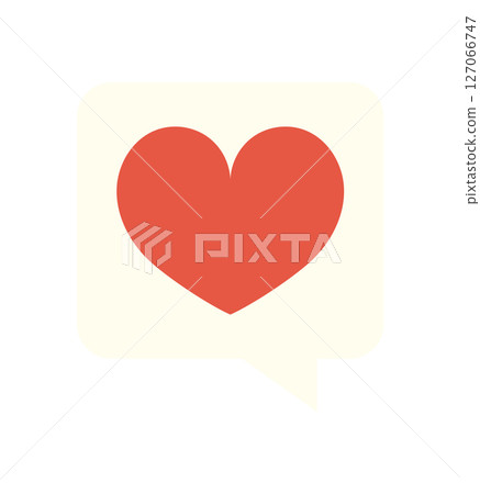 Heart emoji located in a social bubble. A vibrant character symbolizing communication in digital media. This cute message icon shows emotions and connectivity. Perfect for social media contexts, Heart emoji located in a social bubble. A vibrant character symbolizing communication in digital media. This cute message icon shows emotions and connectivity. Perfect for social media contexts, 127066747