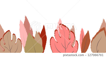 Floral frame with colorful exotic branches on white background. Ornate border with tropic leaves. Vector stock illustration for wallpaper, posters, card. Doodle style. Copy space 127066781
