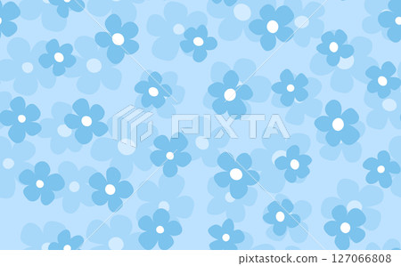 Floral seamless with hand drawn color flowers. Cute summer background. Modern floral compositions. Fashion vector stock illustration for wallpaper, posters, card, fabric, textile 127066808