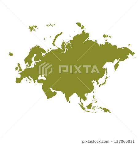 Map of Eurasia, sign silhouette. World Map Globe. Vector Illustration isolated on white background. Europe and Asia continent Map of Eurasia, sign silhouette. World Map Globe. Vector Illustration isolated on white background. Europe and Asia continent 127066831