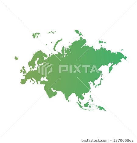 Map of Eurasia, sign silhouette. World Map Globe. Vector Illustration isolated on transparent background. Europe and Asia continent 127066862
