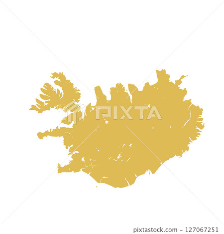 Map of Iceland, sign silhouette. World Map Globe. Vector Illustration isolated on transparent background. Europe continent 127067251
