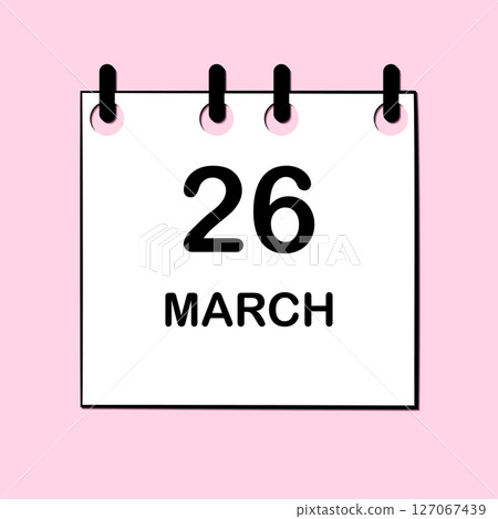 March 26. Daily Calendar icon for design. Simple design for business brochure, flyer, print media, advertisement. Easily editable March 26. Daily Calendar icon for design. Simple design for business brochure, flyer, print media, advertisement. Easily editable 127067439