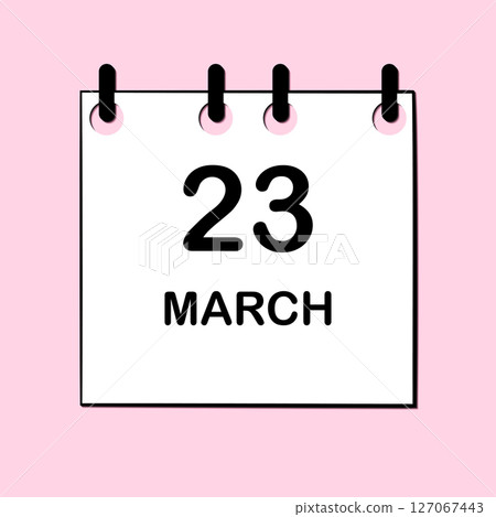 March 23. Daily Calendar icon for design. Simple design for business brochure, flyer, print media, advertisement. Easily editable 127067443