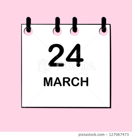 March 24. Daily Calendar icon for design. Simple design for business brochure, flyer, print media, advertisement. Easily editable 127067473