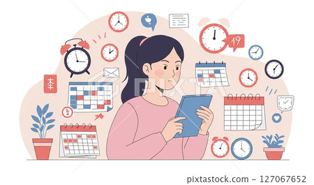 Do it smartly! Women who shine with schedule management 127067652