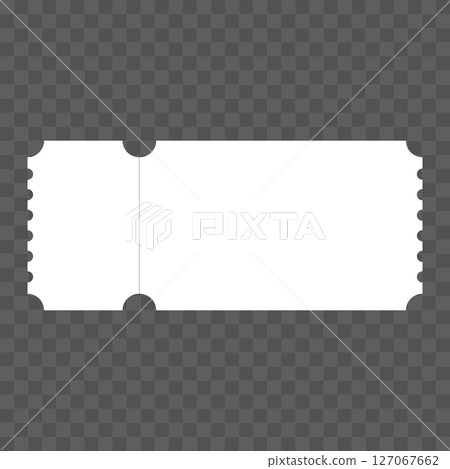 Vector empty ticket template. Isolated modern coupon mockup for travelling, movie, theater, airplane. Blank white tickets, icon. Concert, festival, event admit layouts 127067662
