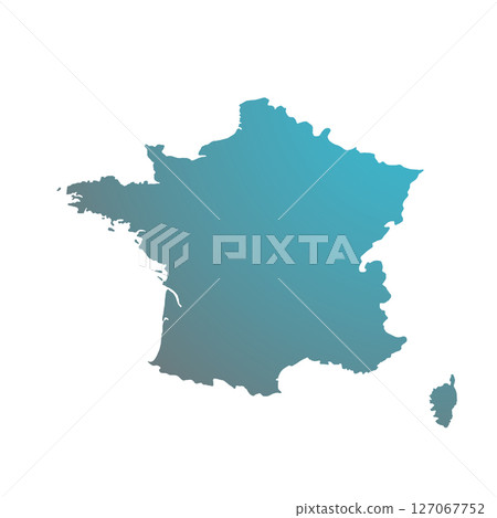 Map of France, sign silhouette. World Map Globe. Vector Illustration isolated on white background. Europe continent 127067752