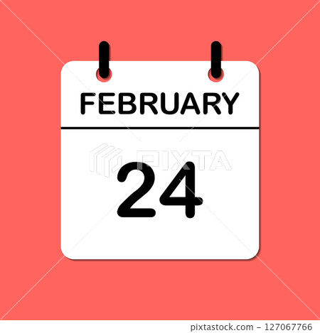 February 24. Daily Calendar icon for design. Simple design for business brochure, flyer, print media, advertisement. Easily editable 127067766