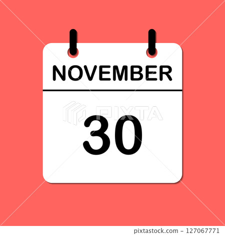 November 30. Daily Calendar icon for design. Simple design for business brochure, flyer, print media, advertisement. Easily editable 127067771