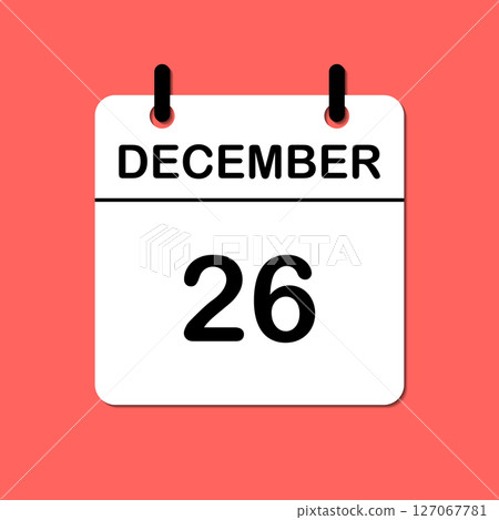 December 26. Daily Calendar icon for design. Simple design for business brochure, flyer, print media, advertisement. Easily editable 127067781