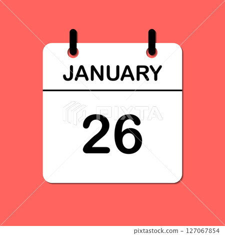 January 26. Daily Calendar icon for design. Simple design for business brochure, flyer, print media, advertisement. Easily editable 127067854