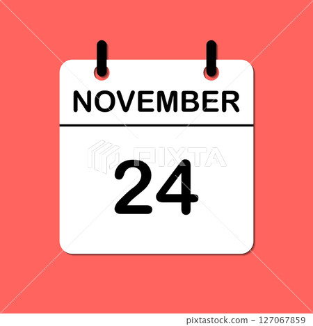 November 24. Daily Calendar icon for design. Simple design for business brochure, flyer, print media, advertisement. Easily editable 127067859
