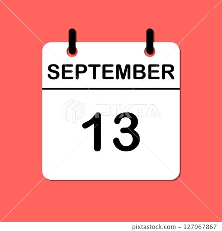 September 13. Daily Calendar icon for design. Simple design for business brochure, flyer, print media, advertisement. Easily editable 127067867