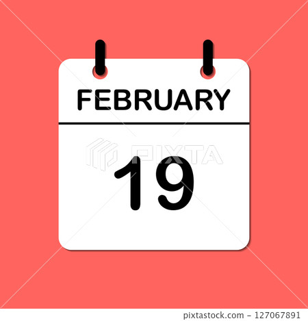 February 19. Daily Calendar icon for design. Simple design for business brochure, flyer, print media, advertisement. Easily editable February 19. Daily Calendar icon for design. Simple design for business brochure, flyer, print media, advertisement. Easily editable 127067891