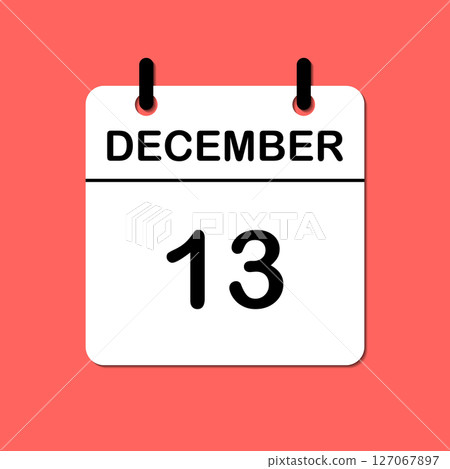 December 13. Daily Calendar icon for design. Simple design for business brochure, flyer, print media, advertisement. Easily editable 127067897