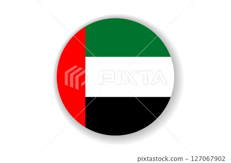 Flag of United Arab Emirates. Arabian national symbol in official colors. Template icon. Abstract vector background. Round glass light ball, 3D big bubble, sphere Flag of United Arab Emirates. Arabian national symbol in official colors. Template icon. Abstract vector background. Round glass light ball, 3D big bubble, sphere 127067902