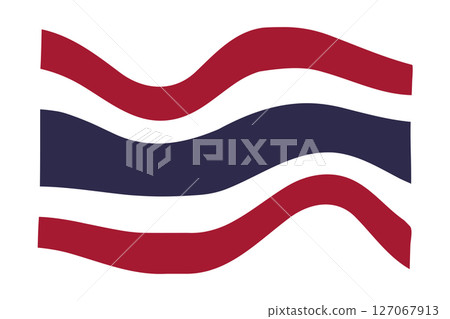 Flag of Thailand. Thai national symbol in official colors. Template icon. Abstract vector background 127067913