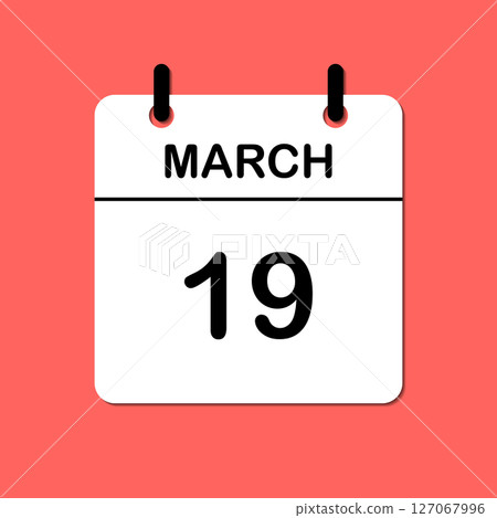 March 19. Daily Calendar icon for design. Simple design for business brochure, flyer, print media, advertisement. Easily editable March 19. Daily Calendar icon for design. Simple design for business brochure, flyer, print media, advertisement. Easily editable 127067996