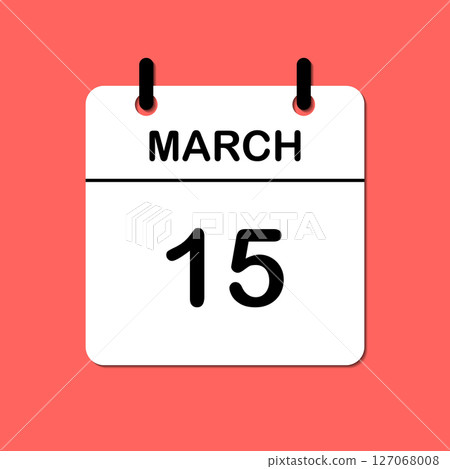 March 15. Daily Calendar icon for design. Simple design for business brochure, flyer, print media, advertisement. Easily editable 127068008