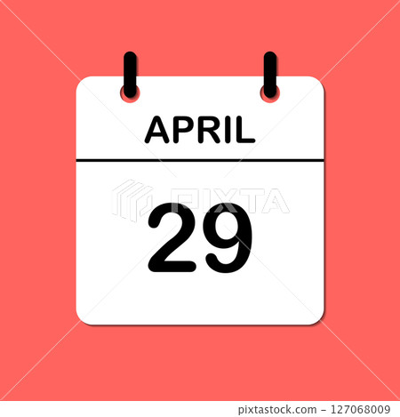 April 29. Daily Calendar icon for design. Simple design for business brochure, flyer, print media, advertisement. Easily editable 127068009