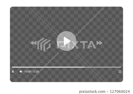 Template video player for web and mobile apps. Modern multimedia playback application. Audio player control panel, media music player 127068024