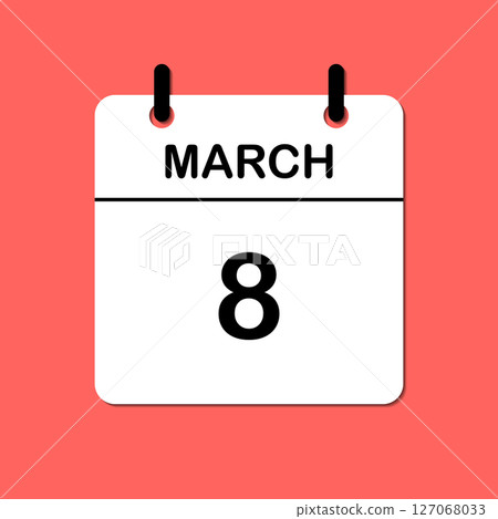 March 8. Daily Calendar icon for design. Simple design for business brochure, flyer, print media, advertisement. Easily editable March 8. Daily Calendar icon for design. Simple design for business brochure, flyer, print media, advertisement. Easily editable 127068033