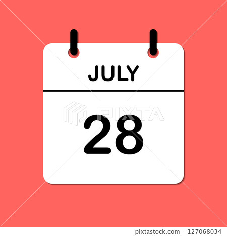 July 28. Daily Calendar icon for design. Simple design for business brochure, flyer, print media, advertisement. Easily editable 127068034