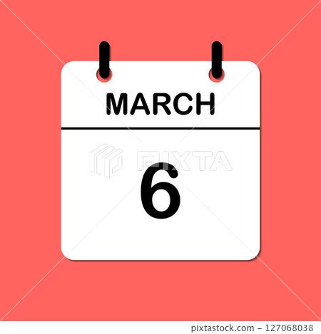 March 6. Daily Calendar icon for design. Simple design for business brochure, flyer, print media, advertisement. Easily editable March 6. Daily Calendar icon for design. Simple design for business brochure, flyer, print media, advertisement. Easily editable 127068038