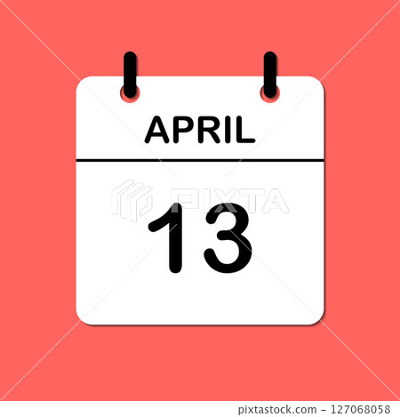 April 13. Daily Calendar icon for design. Simple design for business brochure, flyer, print media, advertisement. Easily editable April 13. Daily Calendar icon for design. Simple design for business brochure, flyer, print media, advertisement. Easily editable 127068058