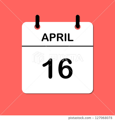 April 16. Daily Calendar icon for design. Simple design for business brochure, flyer, print media, advertisement. Easily editable April 16. Daily Calendar icon for design. Simple design for business brochure, flyer, print media, advertisement. Easily editable 127068078