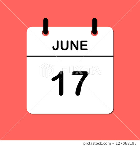 June 17. Daily Calendar icon for design. Simple design for business brochure, flyer, print media, advertisement. Easily editable 127068195