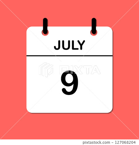 July 9. Daily Calendar icon for design. Simple design for business brochure, flyer, print media, advertisement. Easily editable 127068204