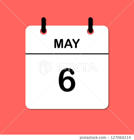 May 6. Daily Calendar icon for design. Simple design for business brochure, flyer, print media, advertisement. Easily editable 127068214