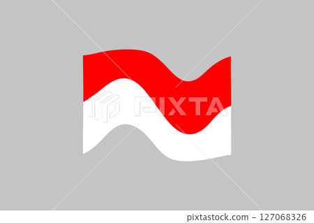 Flag of Indonesia. Indonesian national symbol in official colors. Template icon. Abstract vector background 127068326