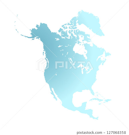 Map of North America, sign silhouette. World Map Globe. Vector Illustration isolated on transparent background. American continent 127068358